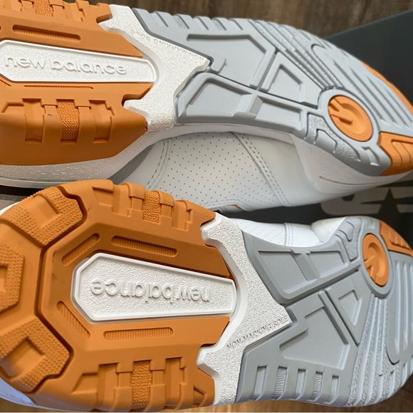 New Balance 650 CASUAL SHOES Men Size 12 White Orange Gray High Top Sneakers - Picture 5 of 9